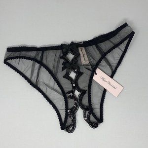 Agent Provocateur Lorna Ouvert Black Party Sequin Brief NWT